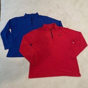 NIKE – LOT of 2 Men’s Dri‑FIT Quarter Zip Mock Neck Training Tops - LARGE